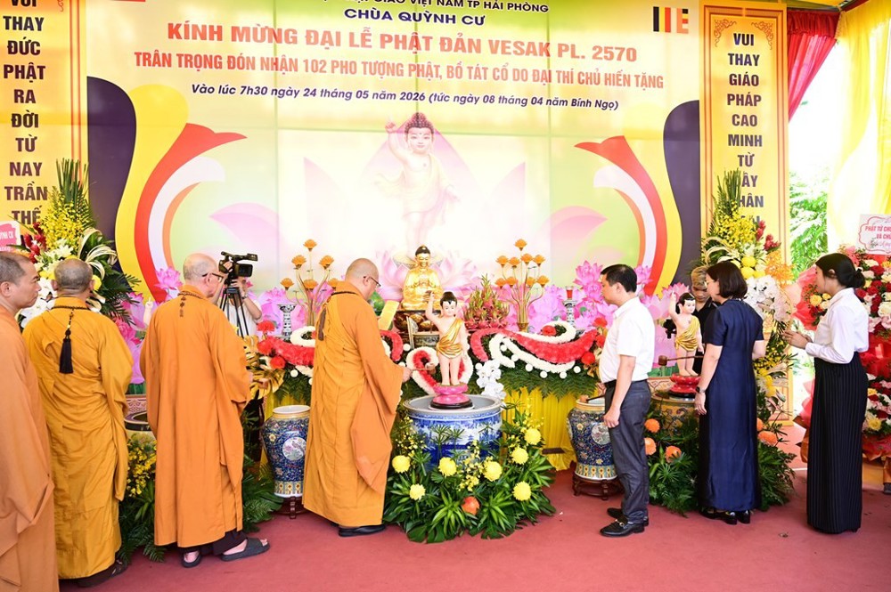 Hải Phòng: Chùa Quỳnh Cư tổ chức Đại lễ Phật đản PL.2570 và đón nhận 102 pho tượng chư Phật, Bồ-tát