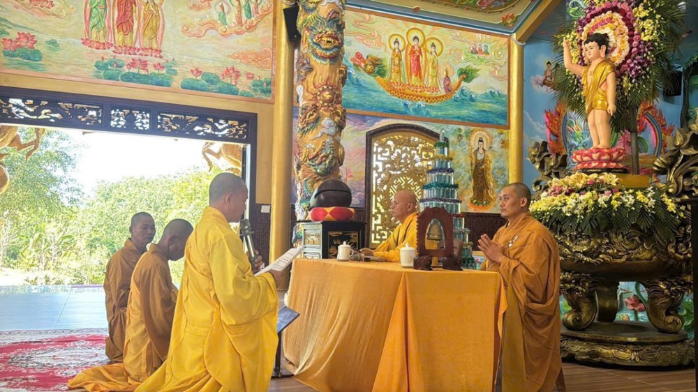 Quảng Ngãi: Chư Tăng khu vực liên xã trang nghiêm tác pháp An cư kiết hạ PL.2570 tại chùa Kim Long