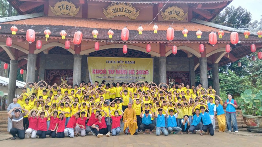 Đồng Nai: Hơn 200 Phật tử trẻ tham gia khóa sinh hoạt Phật pháp mùa hè tại chùa Đức Hạnh 
