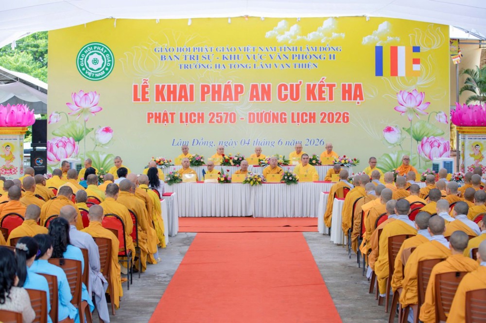 Lâm Đồng:  915 Hành giả khu vực Văn phòng II bước vào mùa An cư Kiết hạ PL. 2570-DL 2026.
