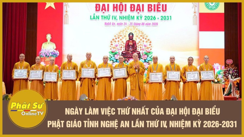 [Video] Ngày làm việc thứ nhất của Đại hội đại biểu Phật giáo tỉnh Nghệ An lần thứ IV, nhiệm kỳ 2026 - 2031