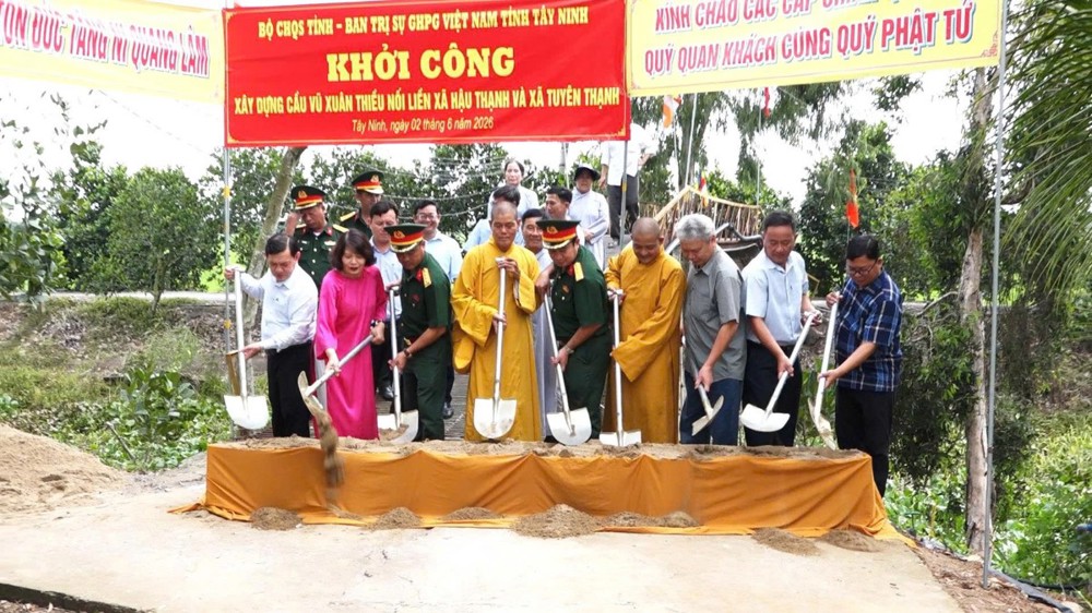 Tây Ninh: Lễ khởi công xây dựng công trình cầu Vũ Xuân Thiều tại xã Hậu Thạnh