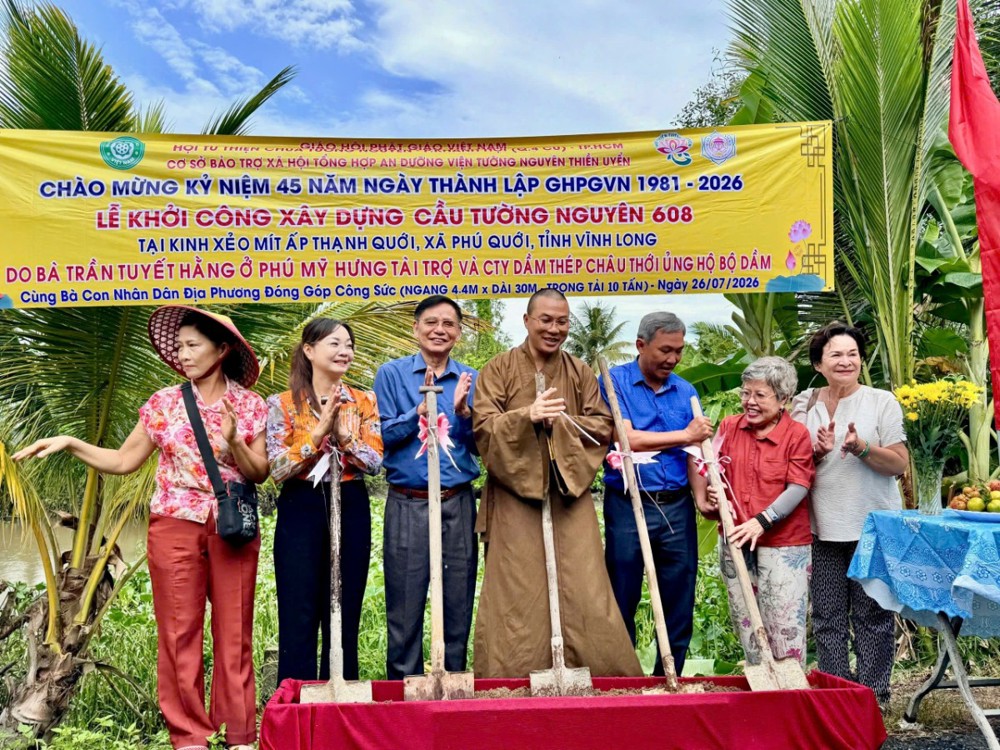 Vĩnh Long: Khởi công xây dựng cầu Tường Nguyên 608 tại xã Phú Quới