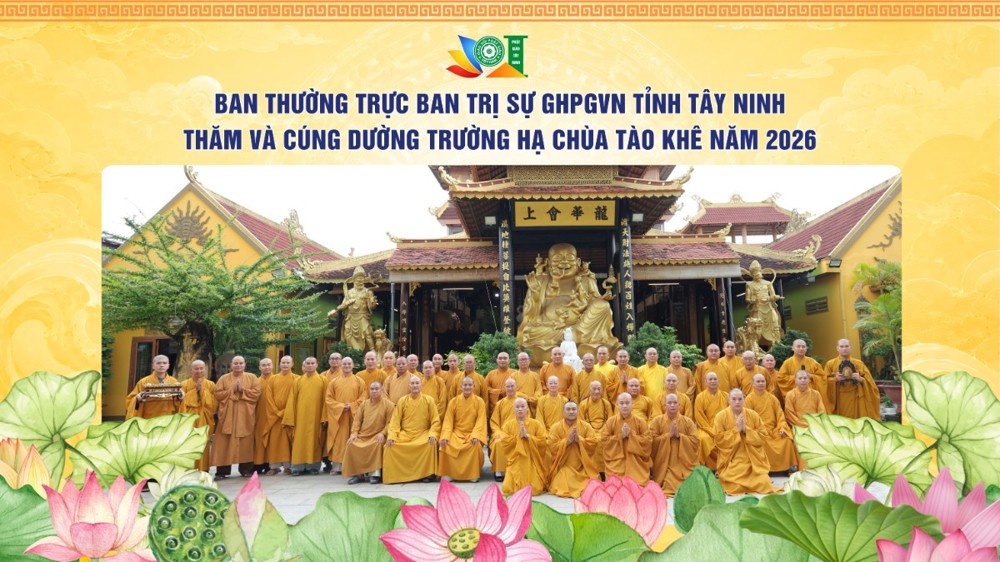 Tây Ninh: Ban Thường trực BTS GHPGVN tỉnh thăm và cúng dường Trường hạ chùa Tào Khê