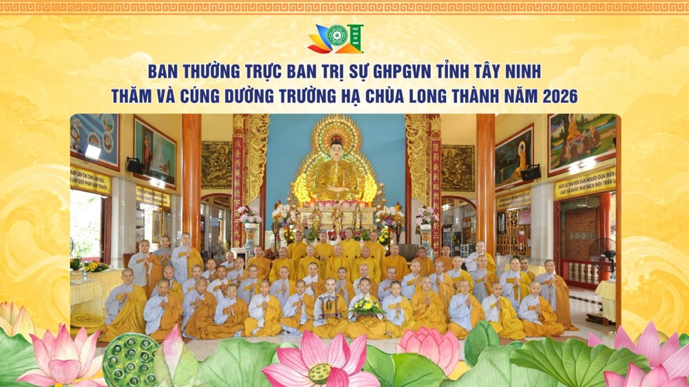 Tây Ninh: Ban Thường trực BTS GHPGVN tỉnh thăm và cúng dường Trường hạ chùa Long Thành