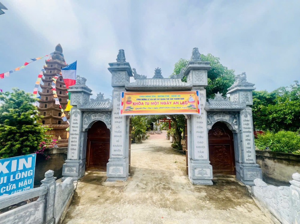 Nghệ An: Chùa Đông Yên tổ chức khóa tu “Một ngày an lạc” nhân ngày vía Đức Quán Thế Âm Bồ Tát