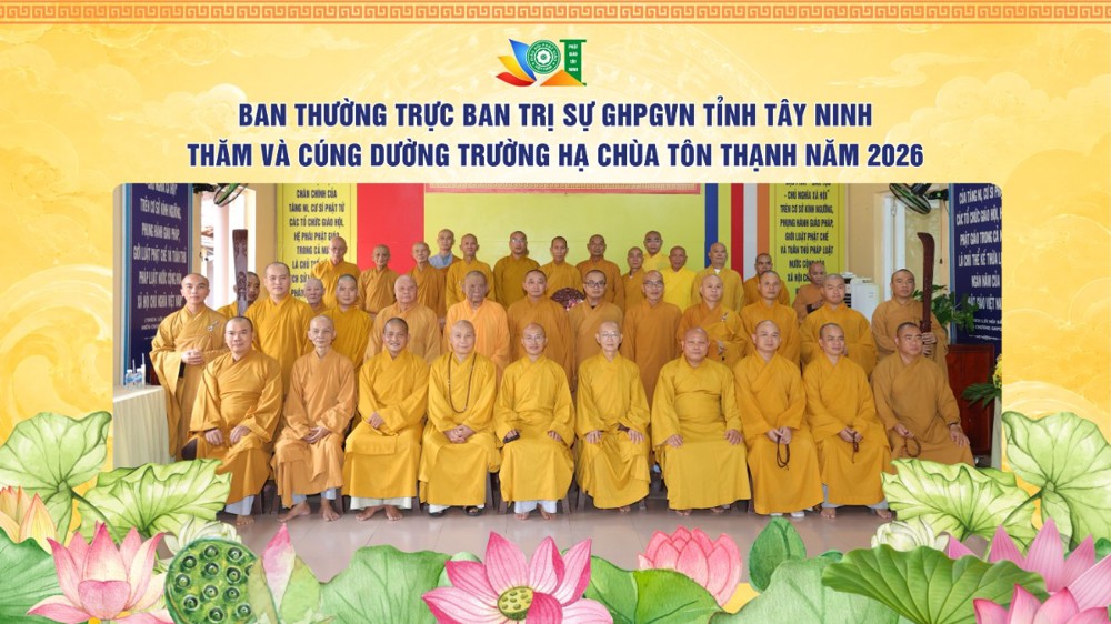Tây Ninh: Ban Thường trực BTS GHPGVN tỉnh thăm và cúng dường Trường hạ chùa Tôn Thạnh