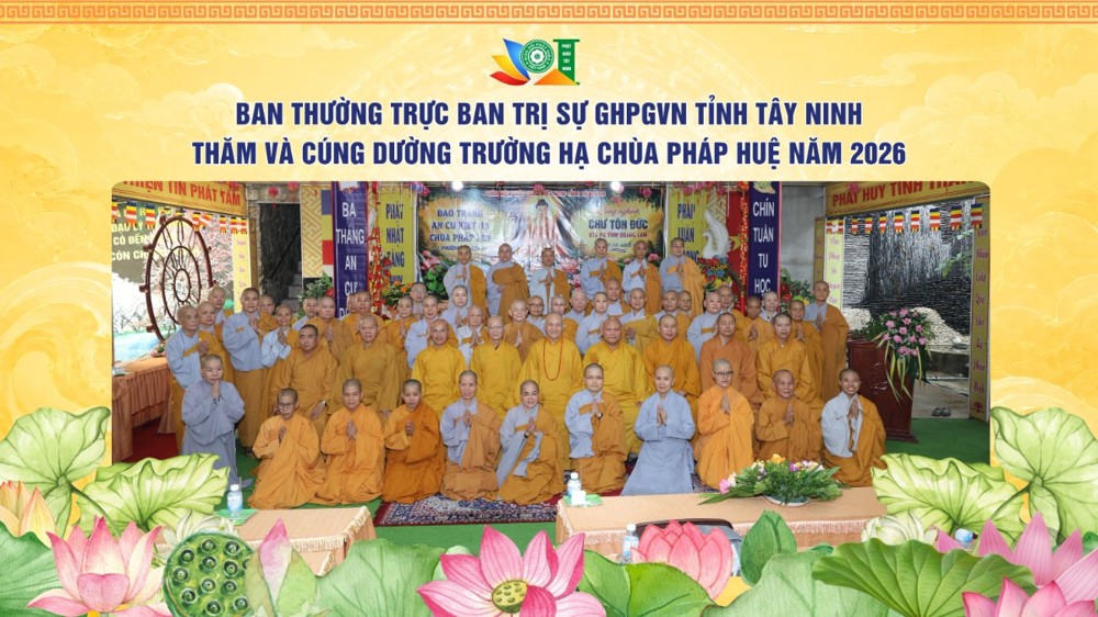 Tây Ninh: Ban Thường trực BTS GHPGVN tỉnh thăm và cúng dường Trường hạ Ni chùa Pháp Huệ