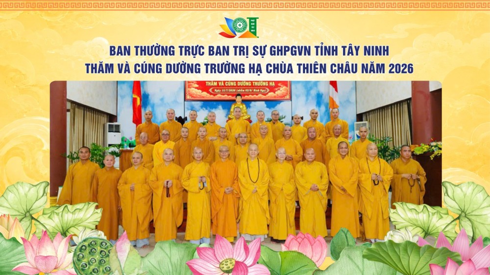 Tây Ninh: Ban Thường trực BTS GHPGVN tỉnh thăm và cúng dường Trường hạ chùa Thiên Châu