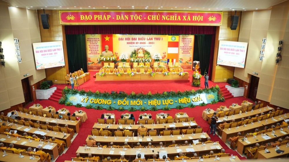 Hưng Yên: Trang nghiêm phiên làm việc thứ nhất Đại hội Đại biểu Phật giáo tỉnh lần thứ I, nhiệm kỳ 2026 – 2031
