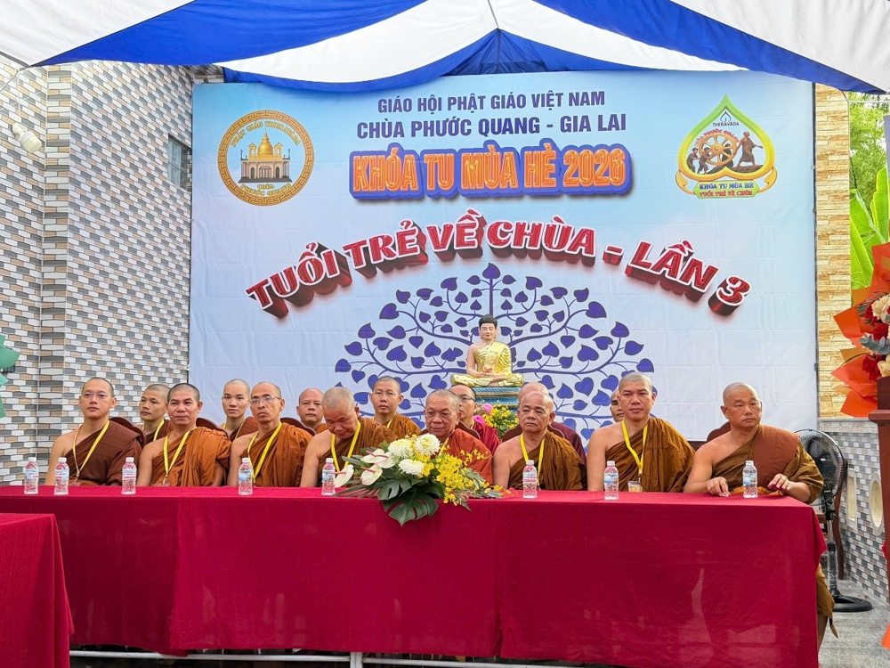 Gia Lai: Trang nghiêm lễ khai mạc Khóa tu mùa hè “Tuổi trẻ về chùa” lần thứ 3 tại chùa Phước Quang