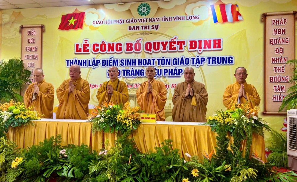 Vĩnh Long: Công bố Quyết định thành lập điểm sinh hoạt tôn giáo tập trung Đạo tràng Diệu Pháp