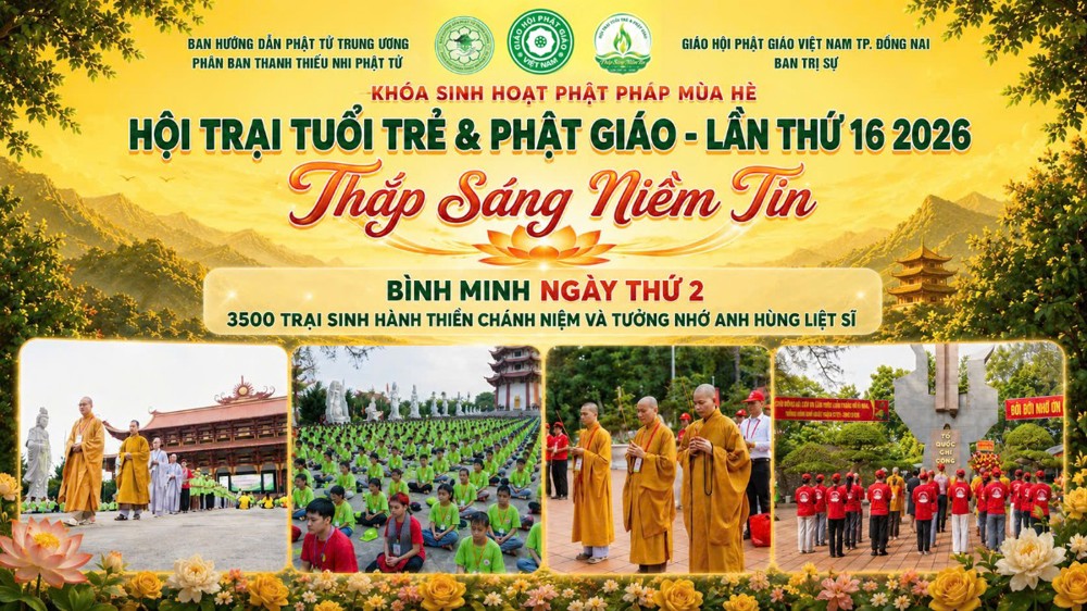 [Video] Bình Minh ngày thứ 2 - 3500 trại sinh hành thiền chánh niệm và tưởng nhớ anh hùng liệt sĩ