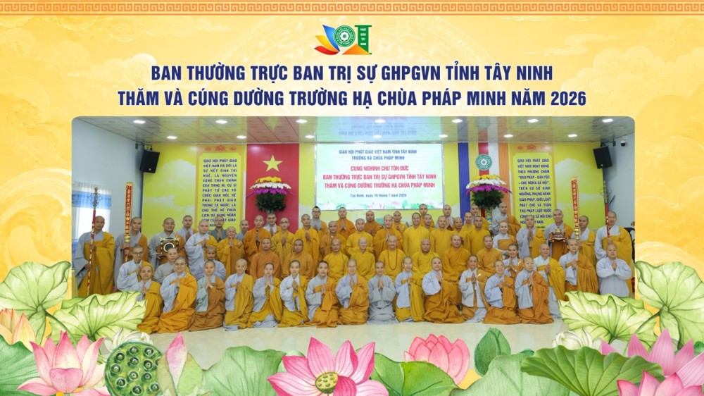 Tây Ninh: Ban Thường trực BTS GHPGVN tỉnh thăm Trường Trung cấp Phật học Tây Ninh, cơ sở chùa Pháp Minh
