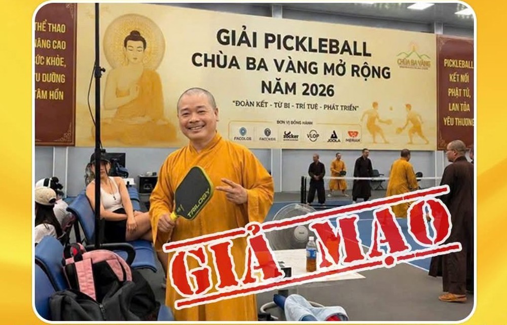 Chùa Ba Vàng bác bỏ thông tin giả mạo về việc tổ chức giải Pickleball