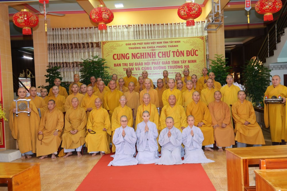 Tây Ninh: Ban Thường trực BTS GHPGVN tỉnh thăm Trường Trung cấp Phật học Tây Ninh, cơ sở chùa Phước Thành