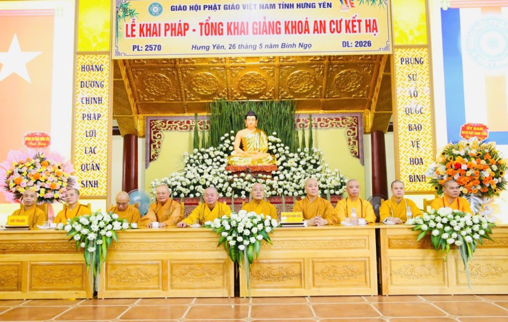 Hưng Yên: Trang nghiêm lễ Khai pháp - Tổng khai giảng khóa An cư kiết hạ Phật lịch 2570