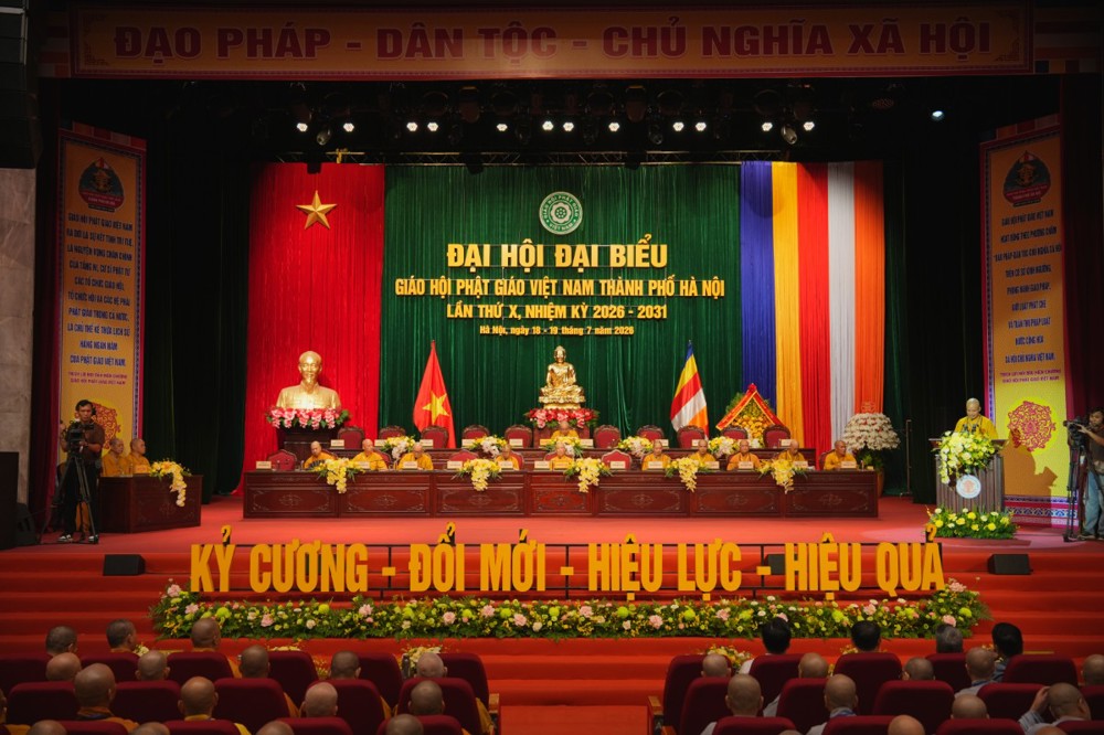 Hà Nội: Trang nghiêm ngày làm việc thứ nhất Đại hội Đại biểu Phật giáo TP lần thứ X
