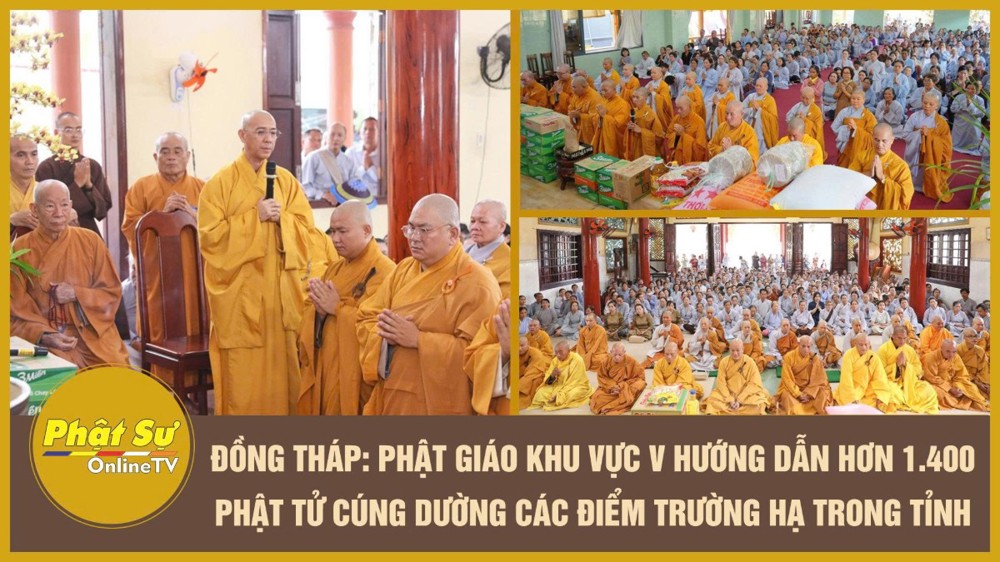 [Video] Đồng Tháp: Phật giáo Khu vực V hướng dẫn hơn 1.400 Phật tử cúng dường các điểm trường hạ trong tỉnh