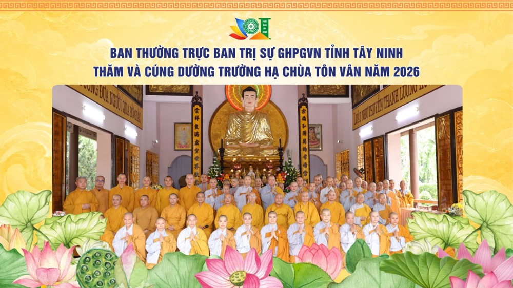Tây Ninh: Ban Thường trực BTS GHPGVN tỉnh thăm và cúng dường Trường hạ chùa Tôn Vân