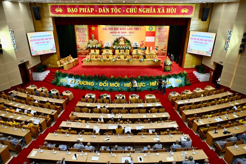 Ngày làm việc thứ nhất của Đại hội Đại biểu Phật giáo tỉnh Hưng Yên lần thứ I, nhiệm kỳ 2026 - 2031