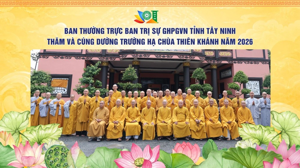 Tây Ninh: Ban Thường trực BTS GHPGVN tỉnh thăm và cúng dường Trú xứ Tăng sinh Trường Trung cấp Phật học Tây Ninh, cơ sở chùa Thiên Khánh