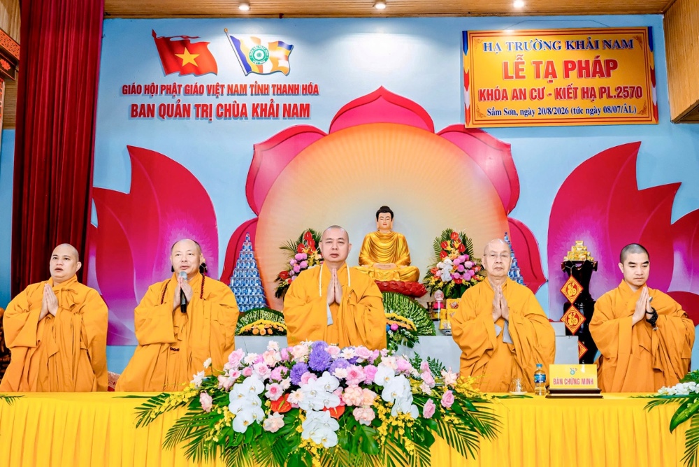 THANH HÓA: TRƯỜNG HẠ CHÙA KHẢI NAM TRANG NGHIÊM TỔ CHỨC LỄ TẠ PHÁP AN CƯ KIẾT HẠ