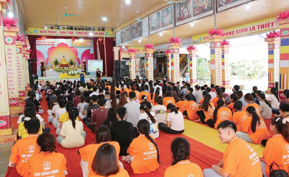 Thanh Hoá: Gần 600 khóa sinh, tình nguyện viên giao lưu kỹ năng sống tại Khóa sinh hoạt “Phật giáo với tuổi trẻ” lần thứ 10