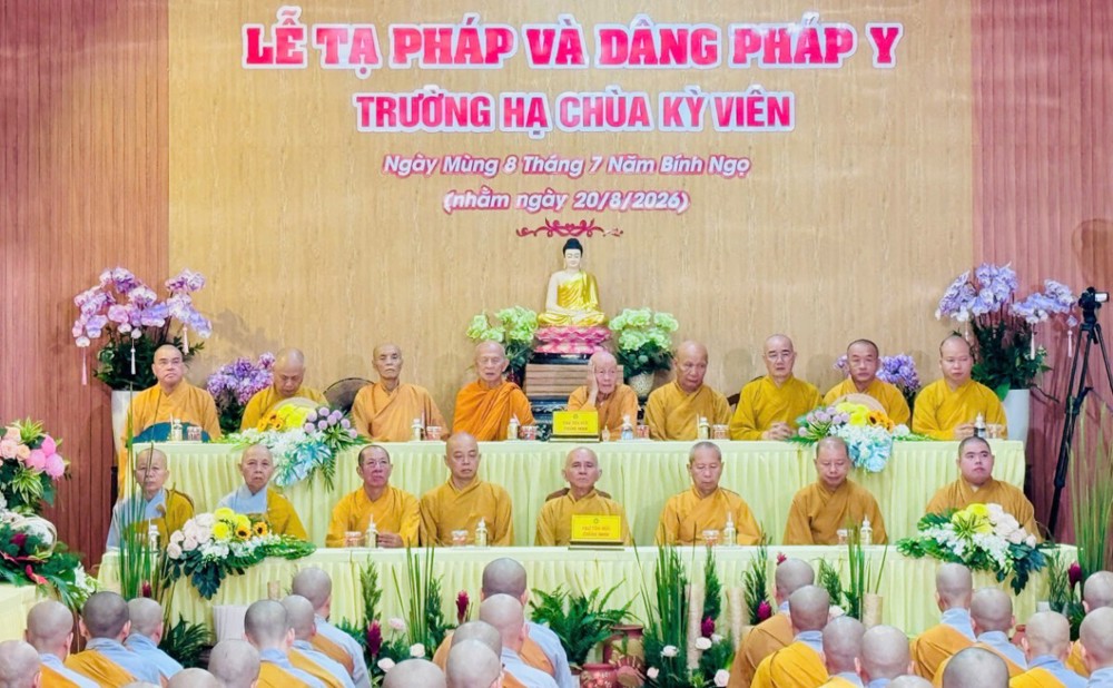 Vĩnh Long: Trường hạ chùa Kỳ Viên trang nghiêm tổ chức lễ Tạ pháp khóa An cư kiết hạ PL.2570