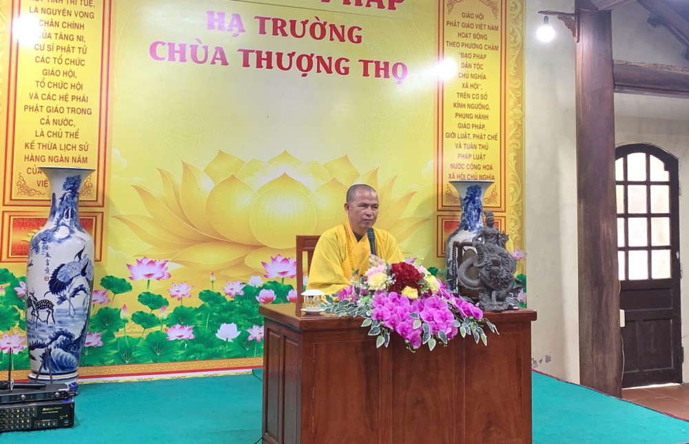 Ninh Bình: Thượng tọa Thích Thanh Huy thăm hỏi, sách tấn chư hành giả tại trường hạ chùa Phúc Long