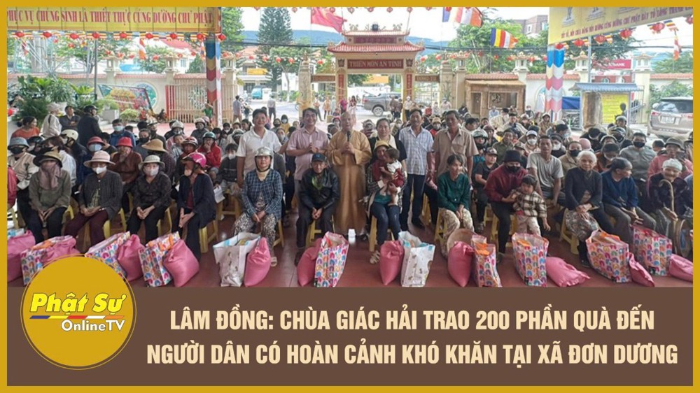 [Video] Lâm Đồng: Chùa Giác Hải trao 200 phần quà đến người dân có hoàn cảnh khó khăn tại xã Đơn Dương