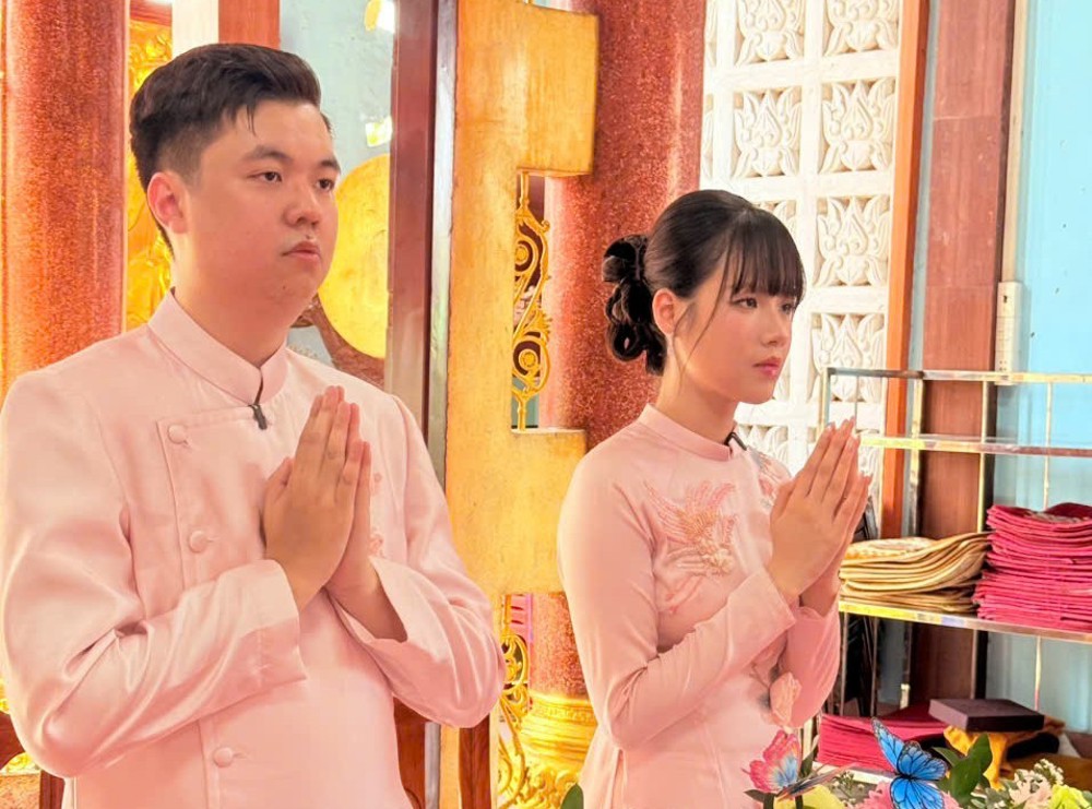 TP.HCM: Tổ đình chùa Vạn Thọ trang nghiêm tổ chức Lễ hằng thuận cho đôi Phật tử trẻ