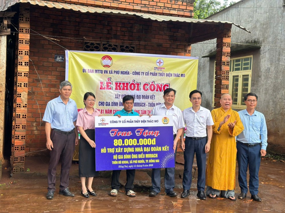Đồng Nai: Khởi công xây dựng nhà Đại Đoàn Kết cho hộ gia đình ông Điểu Mrrach