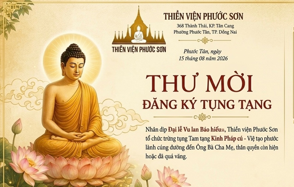 Mời tham dự Pháp hội trùng tụng Kinh Pháp cú Pāli - Việt tại thiền viện Phước Sơn