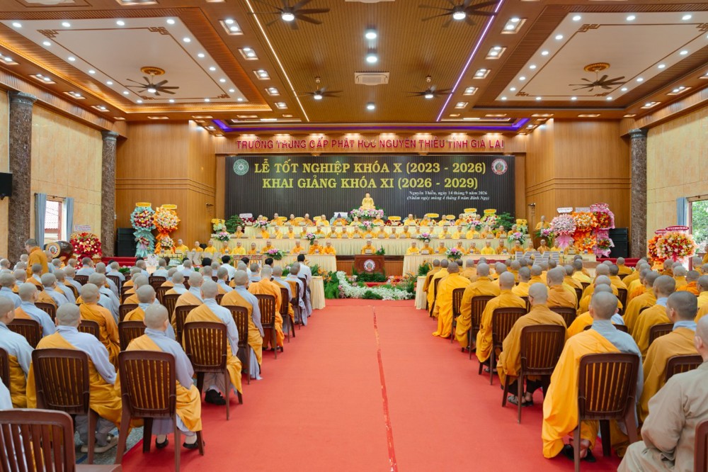 Trường Trung cấp Phật học Nguyên Thiều tỉnh Gia Lai tổ chức Lễ Tốt nghiệp khóa X và Khai giảng khóa XI