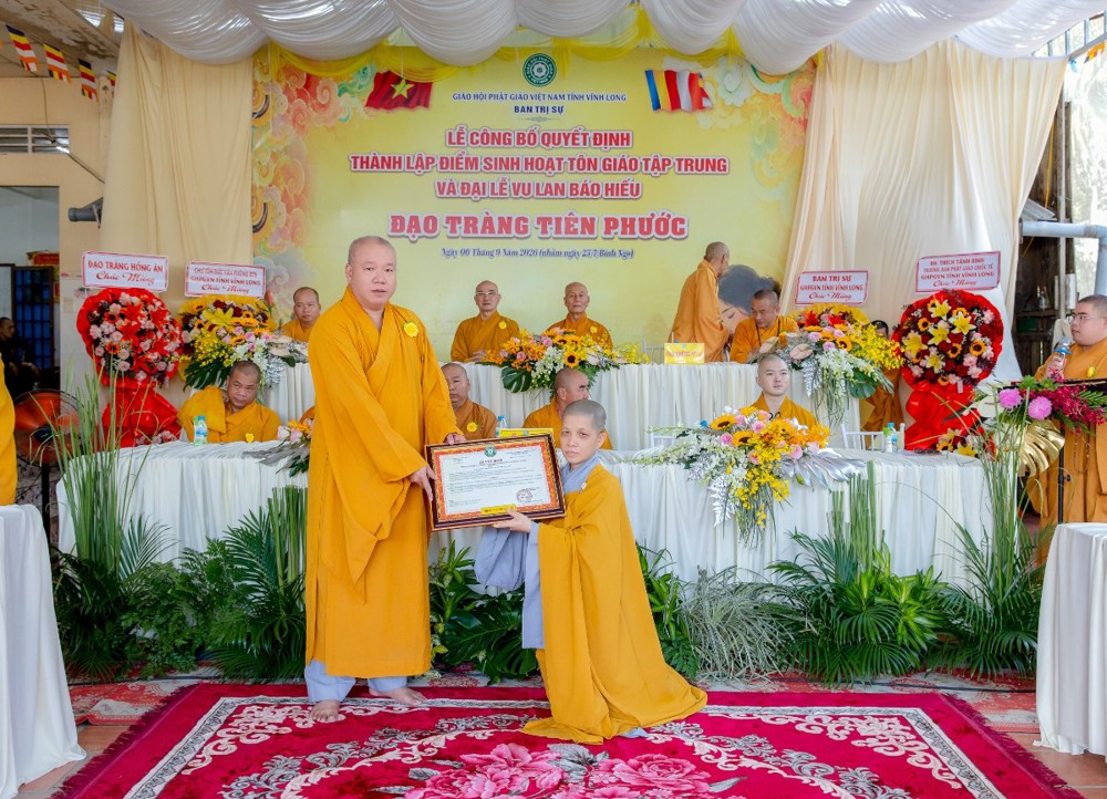 Vĩnh Long: Lễ Công bố Quyết định thành lập Điểm sinh hoạt tôn giáo tập trung Đạo tràng Tiên Phước