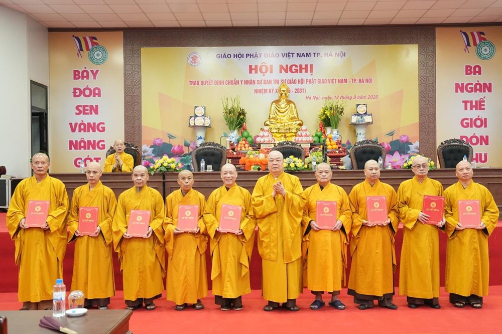Hà Nội: Trao Quyết định chuẩn y nhân sự Ban Trị sự GHPGVN thành phố nhiệm kỳ X (2026 – 2031)