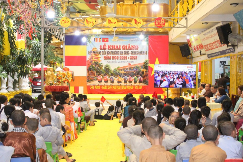 TP. HCM: Gần 100 học sinh tại Cơ sở Từ thiện Phật giáo chùa Kỳ Quang II khai giảng năm học mới 2026-2027