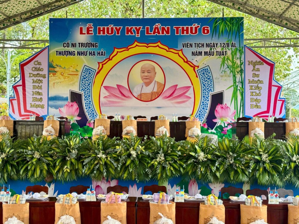 AN GIANG: TRANG NGHIÊM LỄ HÚY KỴ LẦN THỨ 6 CỐ NI TRƯỞNG THƯỢNG NHƯ HẠ HẢI TẠI CHÙA SẮC TỨ TAM BẢO