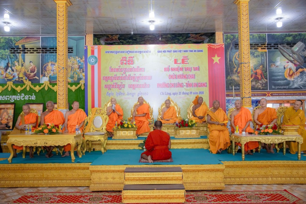 An Giang: Công bố Quyết định bổ nhiệm Trụ trì chùa Krăng Chai phường Chi Lăng