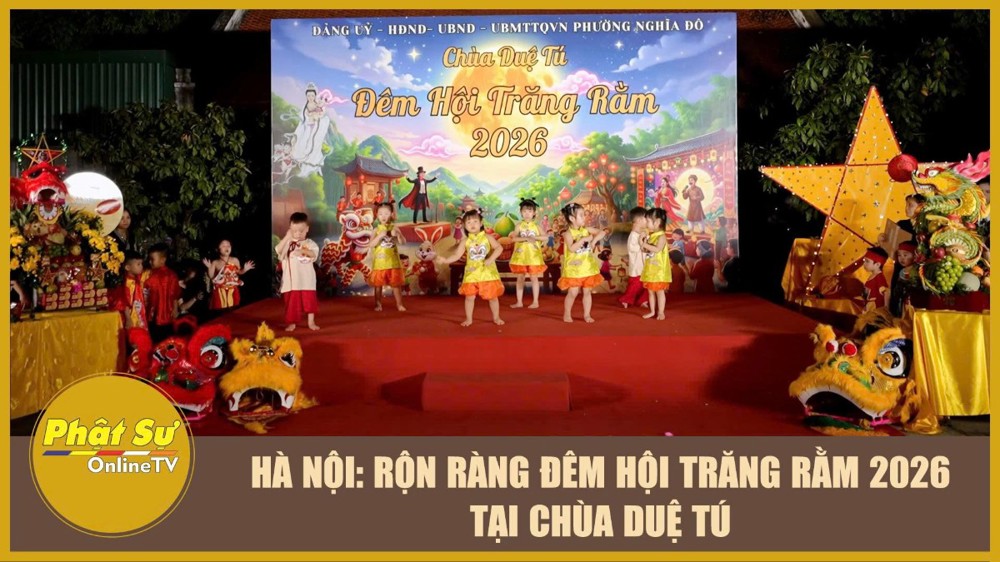 [Video] Hà Nội: Rộn ràng Đêm hội Trăng rằm 2026 tại chùa Duệ Tú
