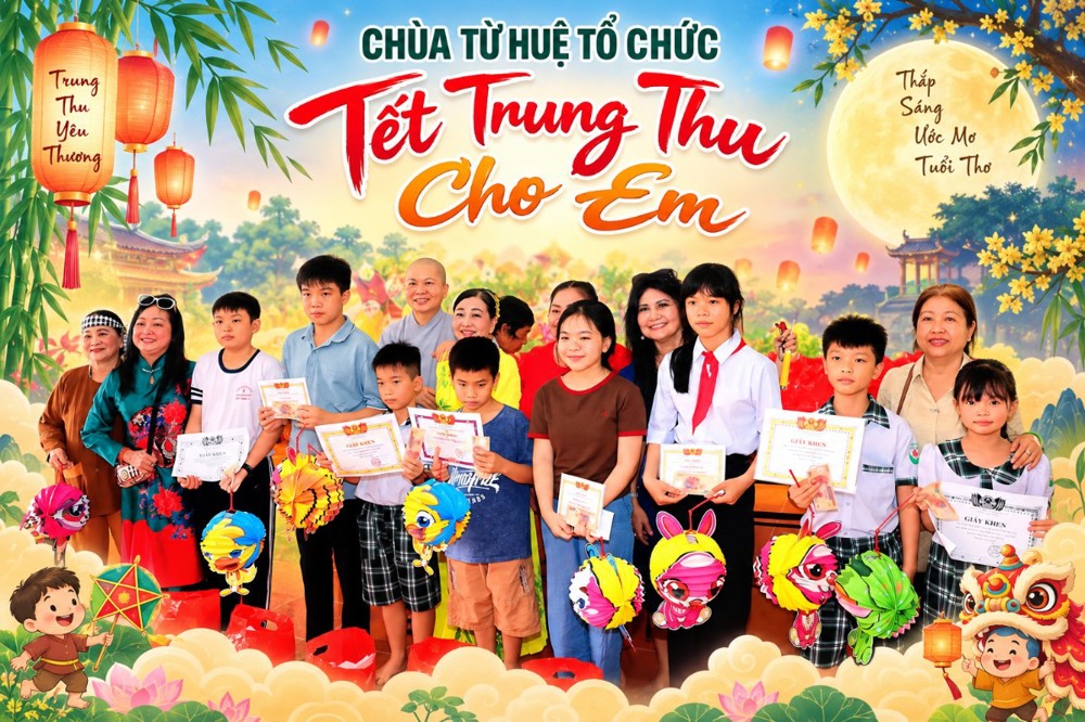 Vĩnh Long: Chùa Từ Huệ – Đêm Trung thu thắp sáng những ước mơ tuổi thơ