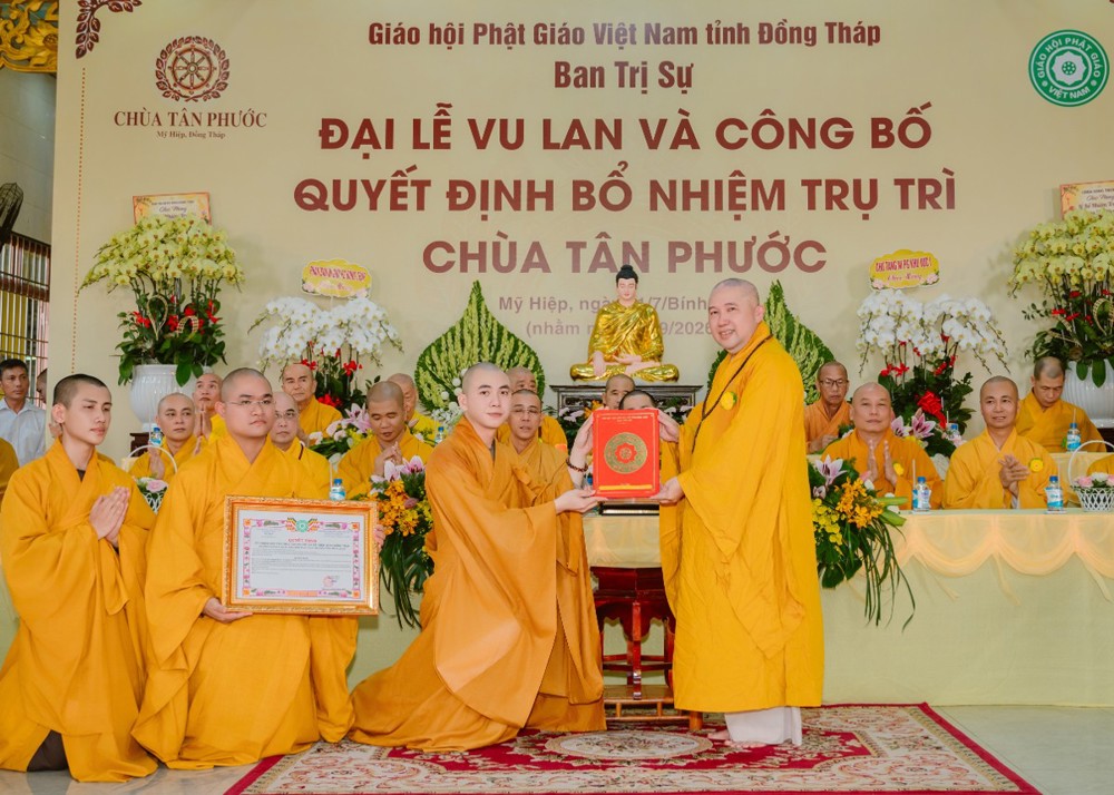 Đồng Tháp: Trang nghiêm Lễ công bố Quyết định bổ nhiệm trụ trì chùa Tân Phước, xã Mỹ Hiệp
