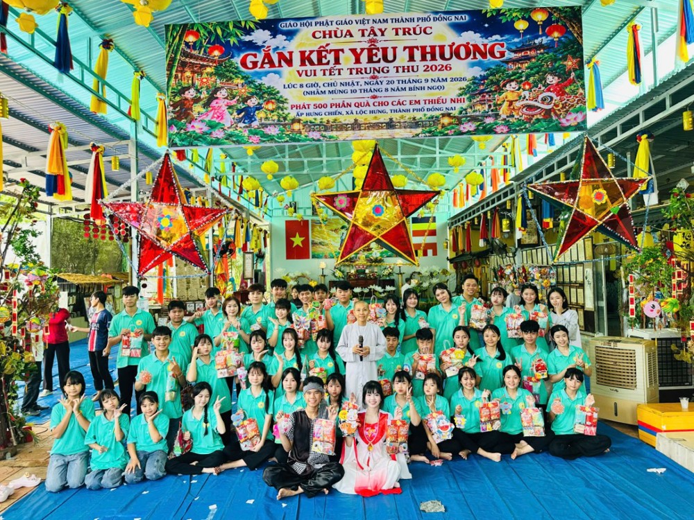Đồng Nai: Chùa Tây Trúc tổ chức Ngày hội Trăng Rằm, trao tặng 500 phần quà đến thiếu nhi