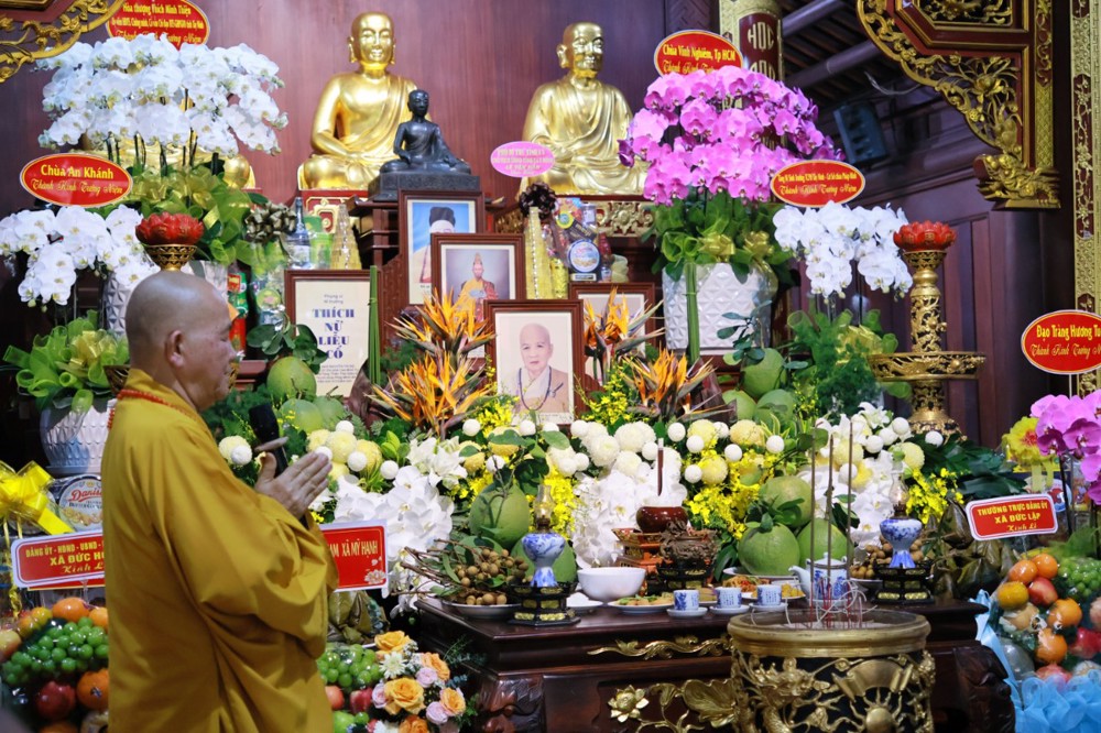 Tây Ninh: Trang nghiêm lễ húy kỵ cố Ni trưởng Thích Nữ Đạt Tâm tại chùa Pháp Minh