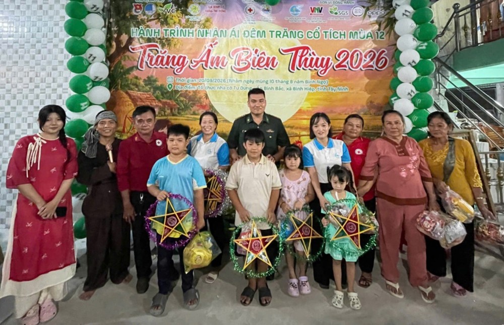 Tây Ninh: Ấm áp chương trình thiện nguyện “Trăng ấm Biên thùy 2026” dành cho thiếu nhi vùng biên giới Bình Hiệp