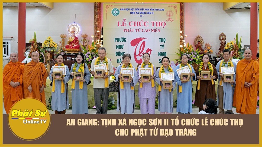 [Video] An Giang: Tịnh xá Ngọc Sơn II tổ chức lễ chúc thọ Phật tử đạo tràng