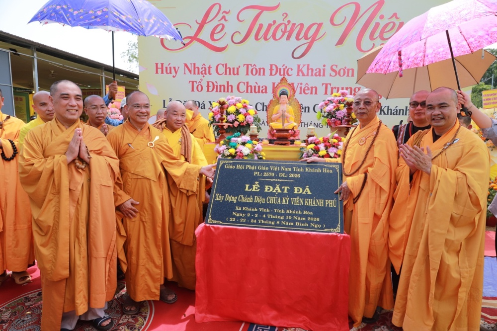 Khánh Hòa: Trang Nghiêm Tổ Chức Lễ Đặt Đá Xây Dựng Chánh Điện Và Nhà Rông Bụt Chùa Kỳ Viên Khánh Phú