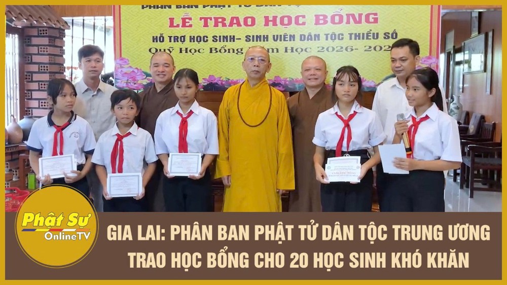 [Video] Gia Lai: Phân ban Phật tử Dân tộc Trung ương trao học bổng cho 20 học sinh khó khăn