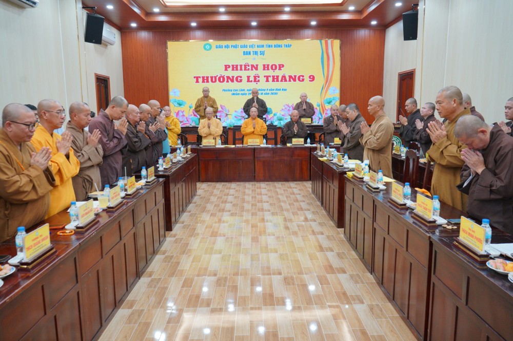 Đồng Tháp: Ban Trị sự GHPGVN tỉnh tổ chức phiên họp thường lệ tháng 9 năm Bính Ngọ